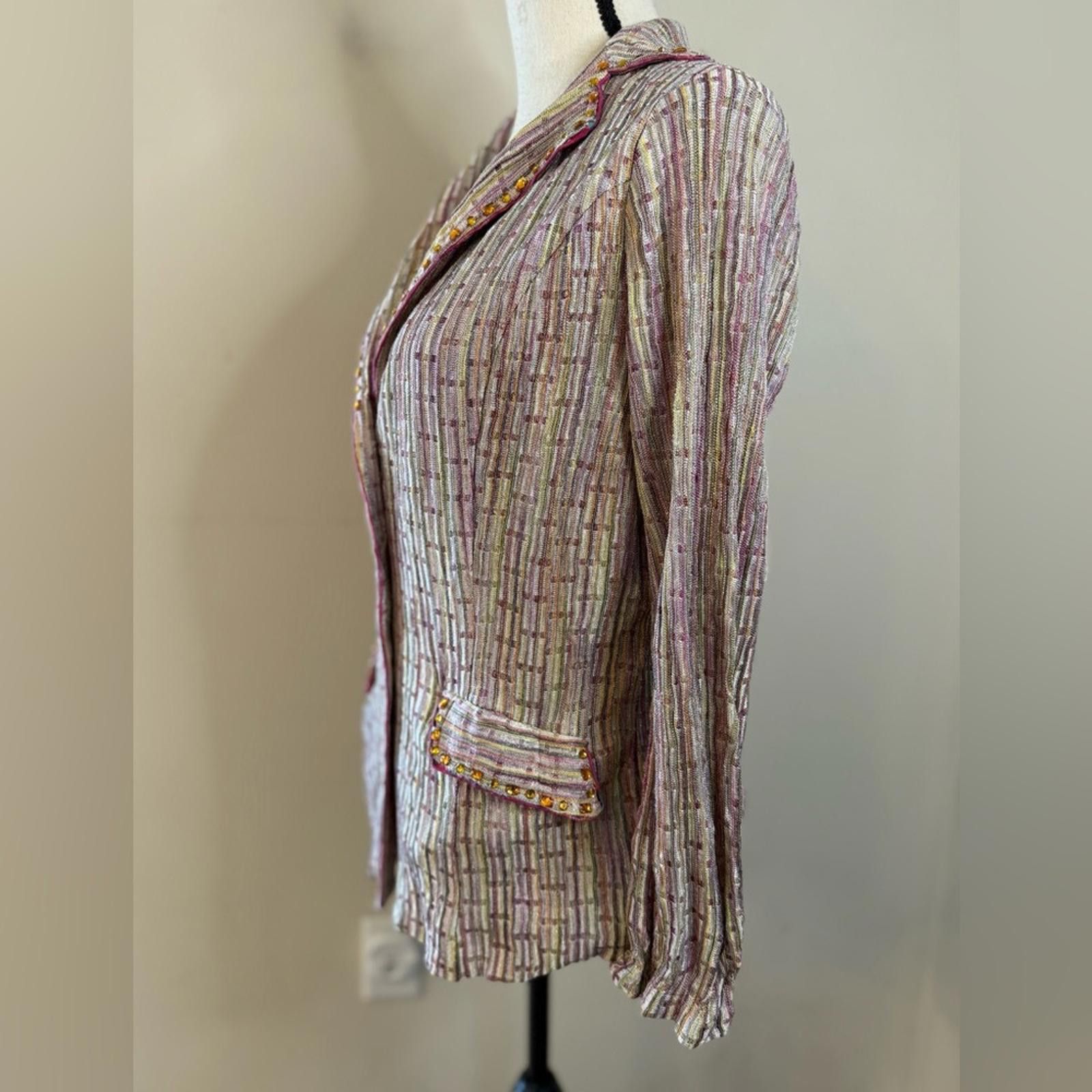 Other Passion Concept eclectic floral & striped chic blazer SZ M Size M / US 6-8 / IT 42-44 - 5 Thumbnail