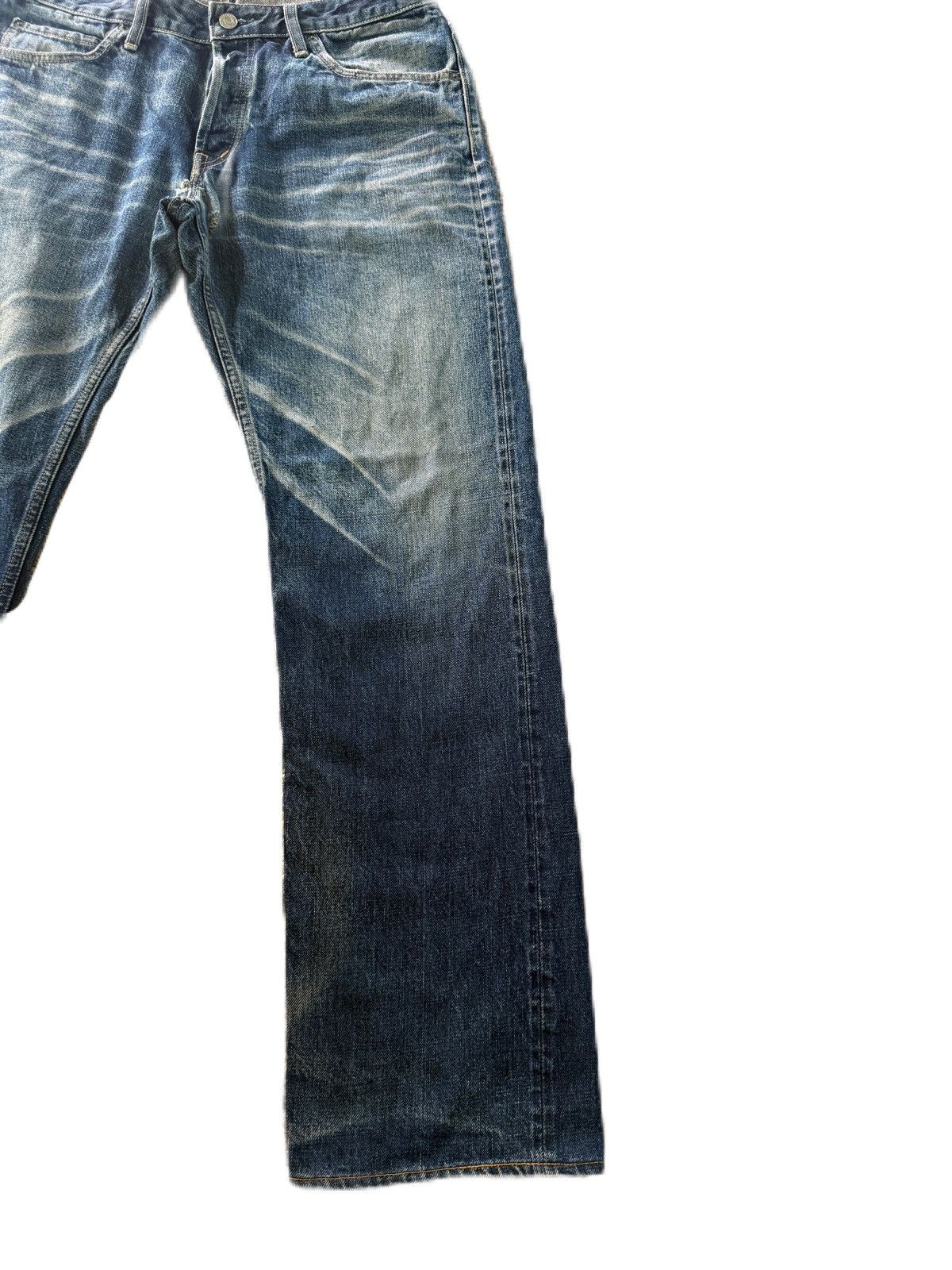 HOLLYWOOD RANCH MARKET Japan Brand HRM Distress Denim Blue-Blue Japan Design Size US 34 / EU 50 - 2 Thumbnail