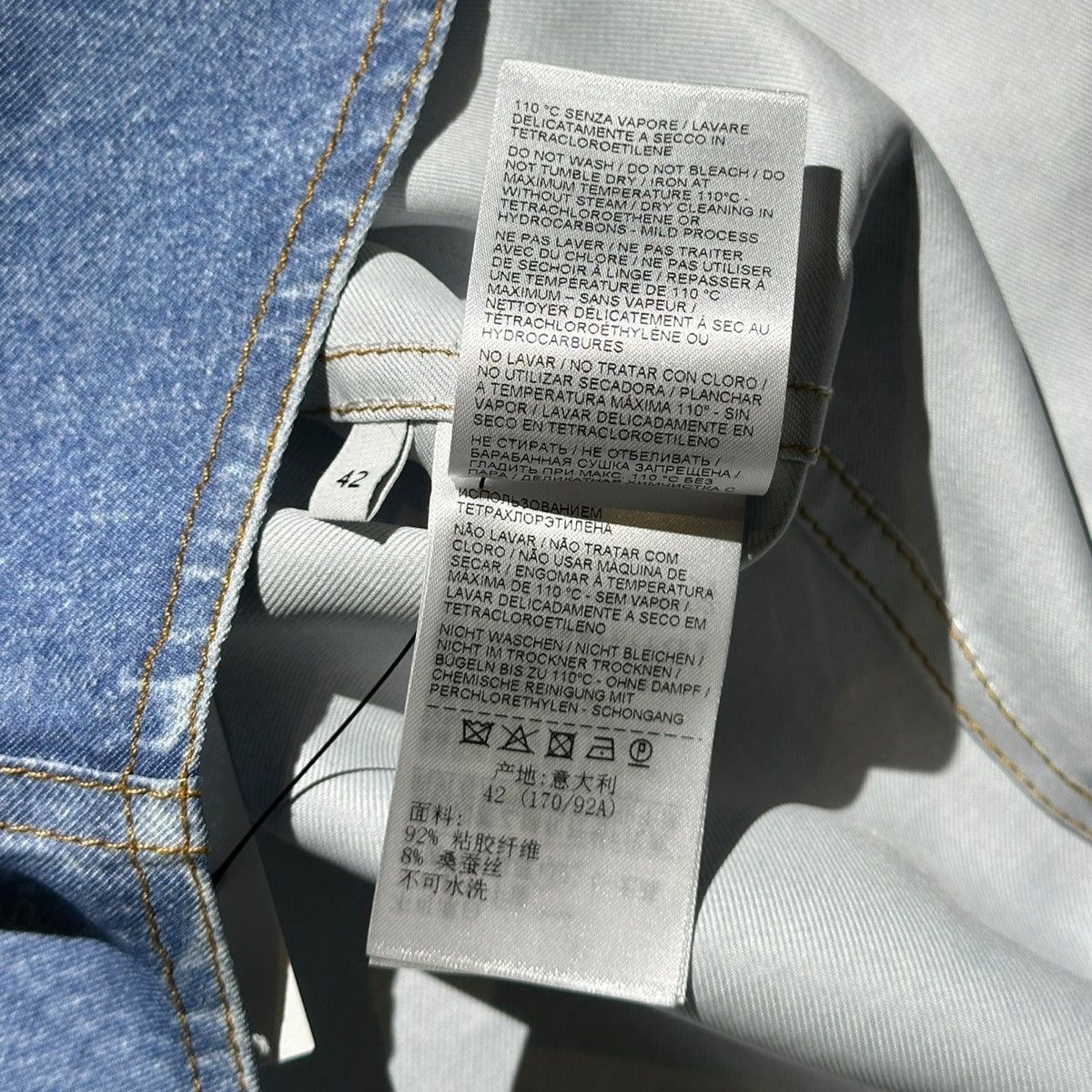 Bottega Veneta $1,800 silk trompe L’oeil Denim printed shirt Size US S / EU 44-46 / 1 - 5 Thumbnail