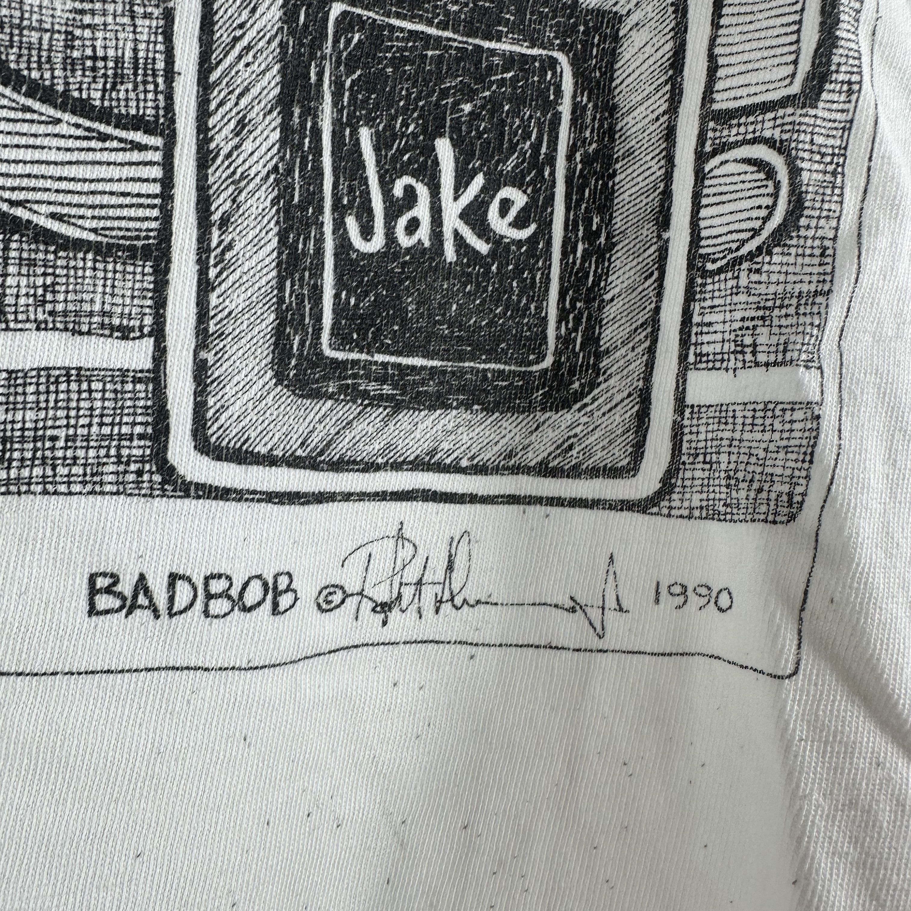 Vintage Vintage 1990 Bad Bob Screaming Man on Game Show Art T-shirt Size US L / EU 52-54 / 3 - 4 Thumbnail