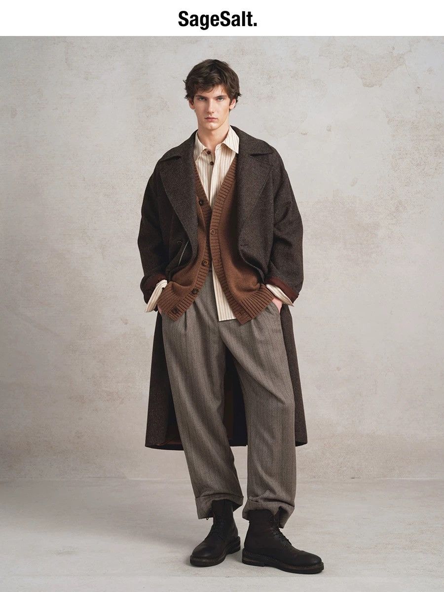 Other SageSalt Dark Brown Wool Zip Coat Convertible Collar Size US L / EU 52-54 / 3 - 4 Thumbnail