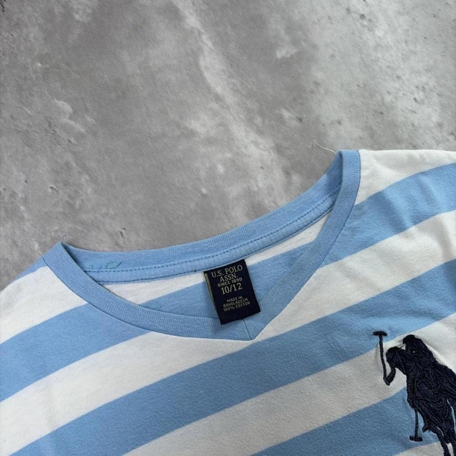 U.S. Polo Assn. Y2K U.S. Polo Assn Grunge Big Pony Striped Skater T-Shirt Size M / US 6-8 / IT 42-44 - 6 Thumbnail