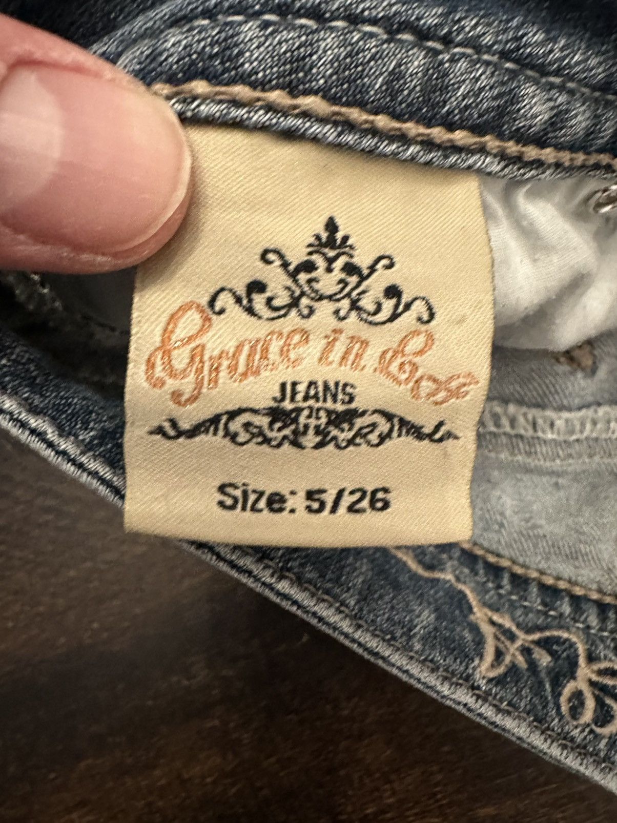 Grace in LA VTG Grace In LA Bootcut Embroidered Jeans Size 5 (28x34) Size 28" / US 6 / IT 42 - 7 Thumbnail