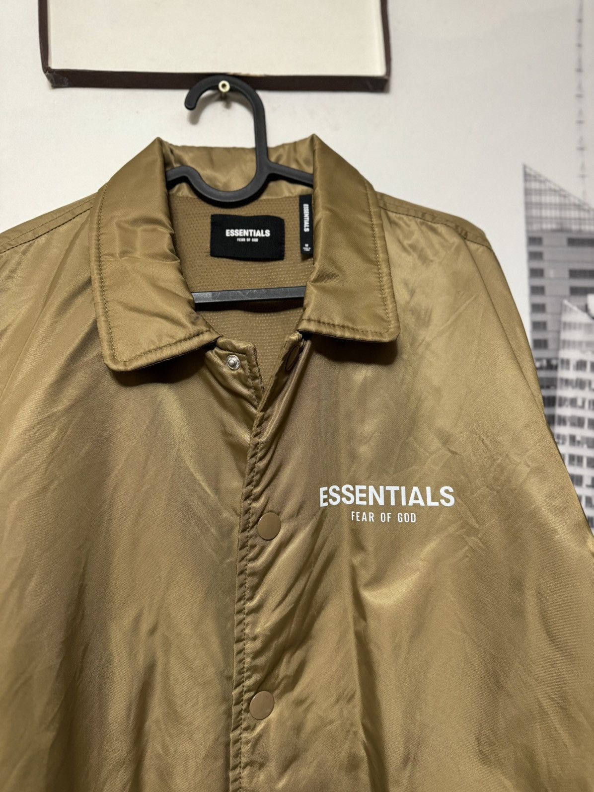 Fear of God 💥Fear of God Essentials Nylon Jacket SZ Medium Tan Size US M / EU 48-50 / 2 - 2 Thumbnail