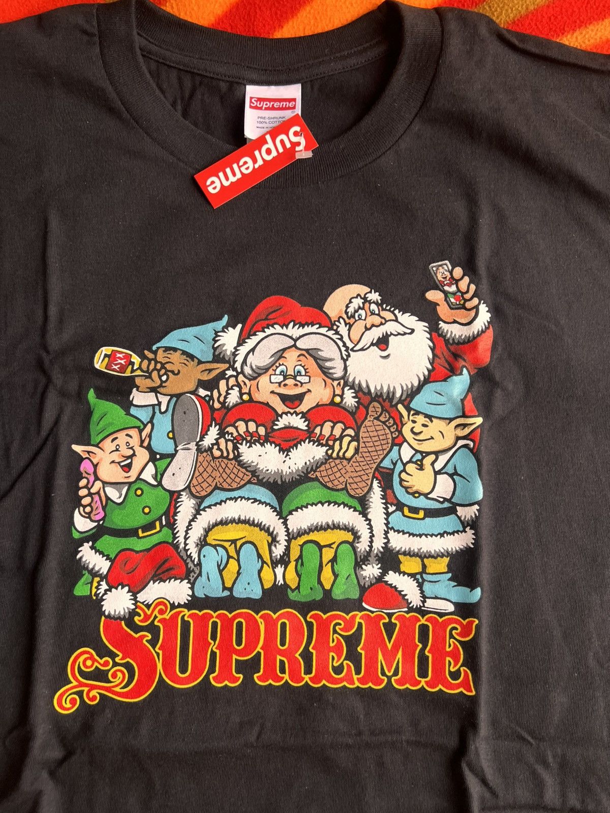 Supreme XL - Supreme Naughty Tee black santa tshirt Dwarfs holiday Size US XL / EU 56 / 4 - 13 Thumbnail