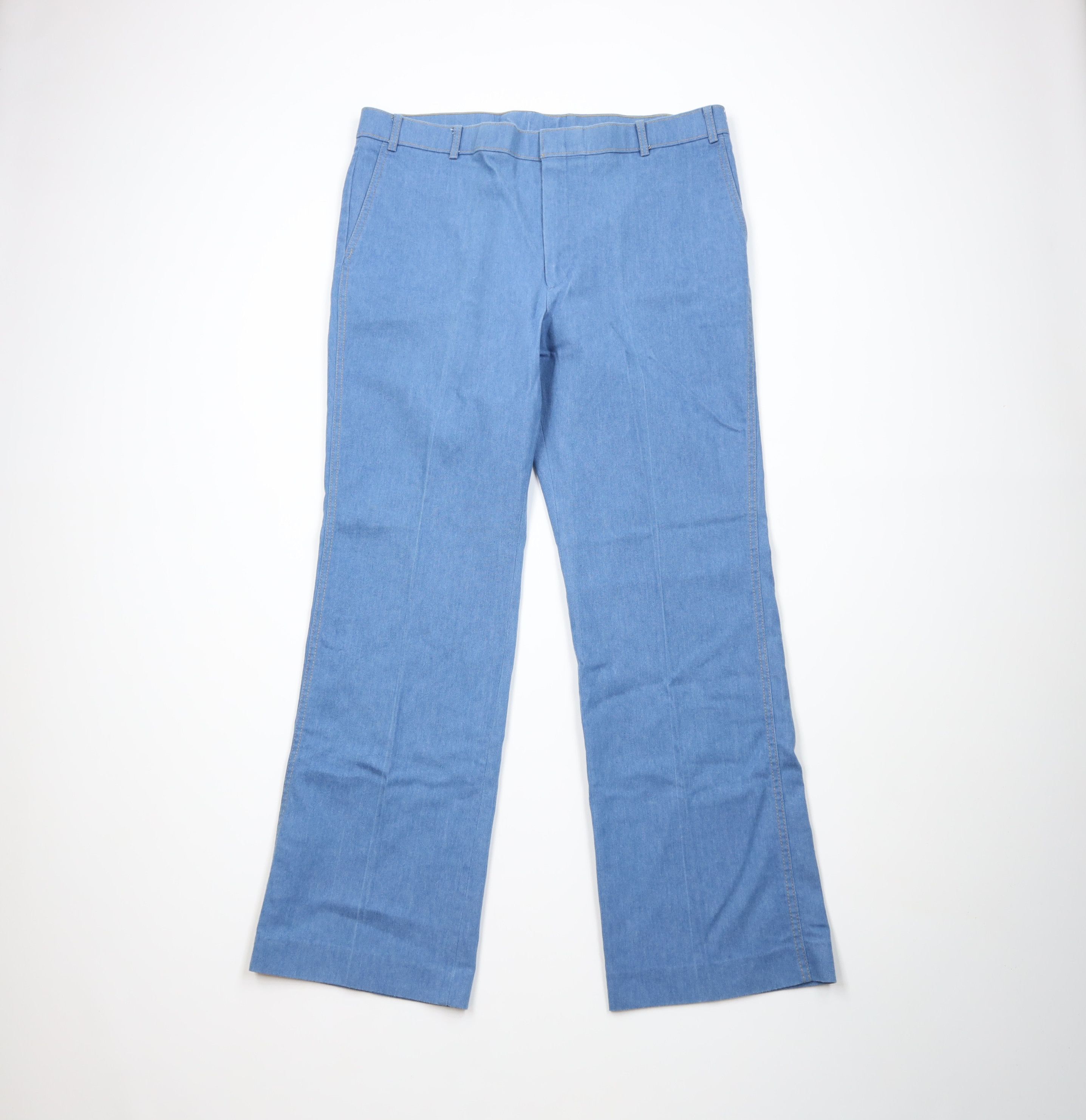 Vintage Vintage 70s Streetwear Wide Leg Bell Bottoms Jeans Blue USA Size US 38 / EU 54 - 1 Thumbnail