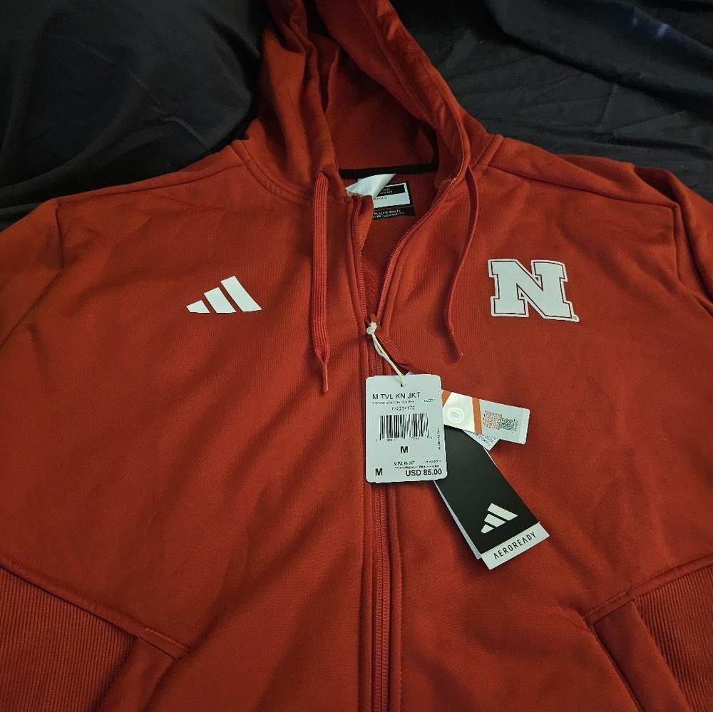 Adidas Adidas Nebraska Full Zip Knit Travel Jacket NWT Size US M / EU 48-50 / 2 - 3 Thumbnail