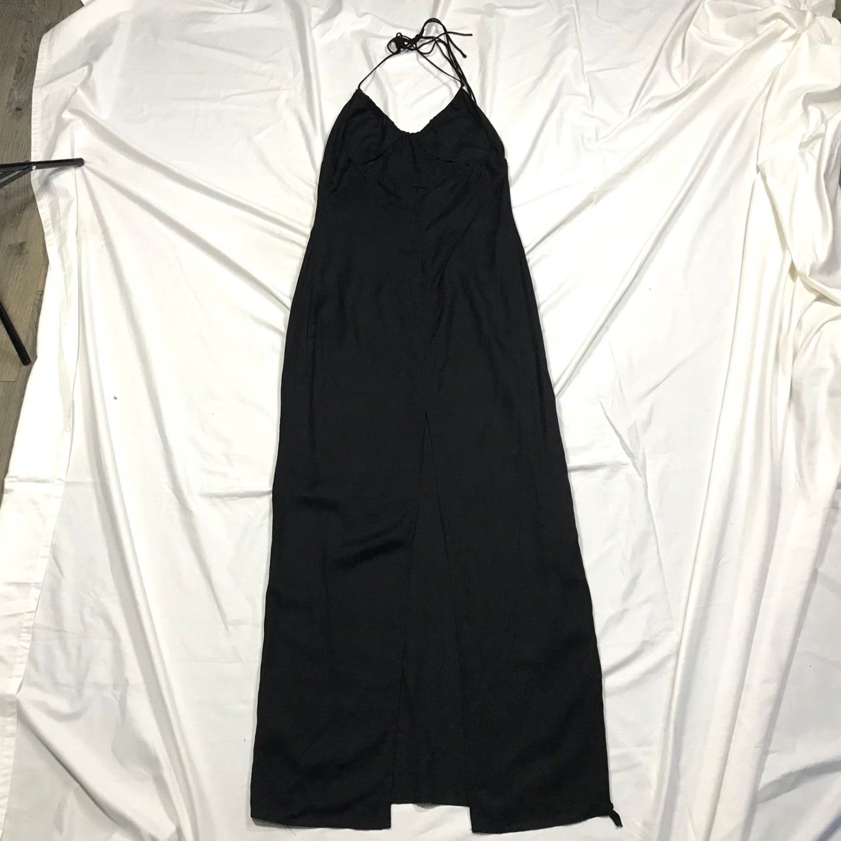 Lioness Lioness Black Halter Maxi Dress XL Sleeveless High Slit Minimalist Size XL / US 12-14 / IT 48-50 - 8 Thumbnail