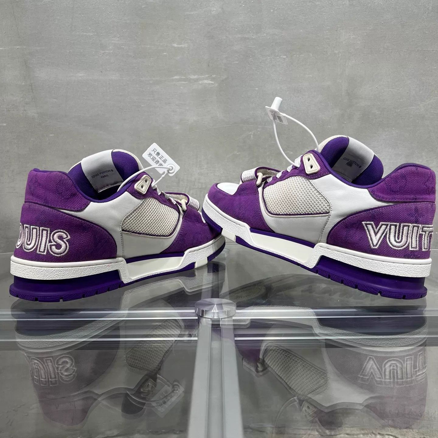 Louis Vuitton LV Trainer White Purple Velcro 42.5 Size US 9.5 / EU 42-43 - 5 Thumbnail