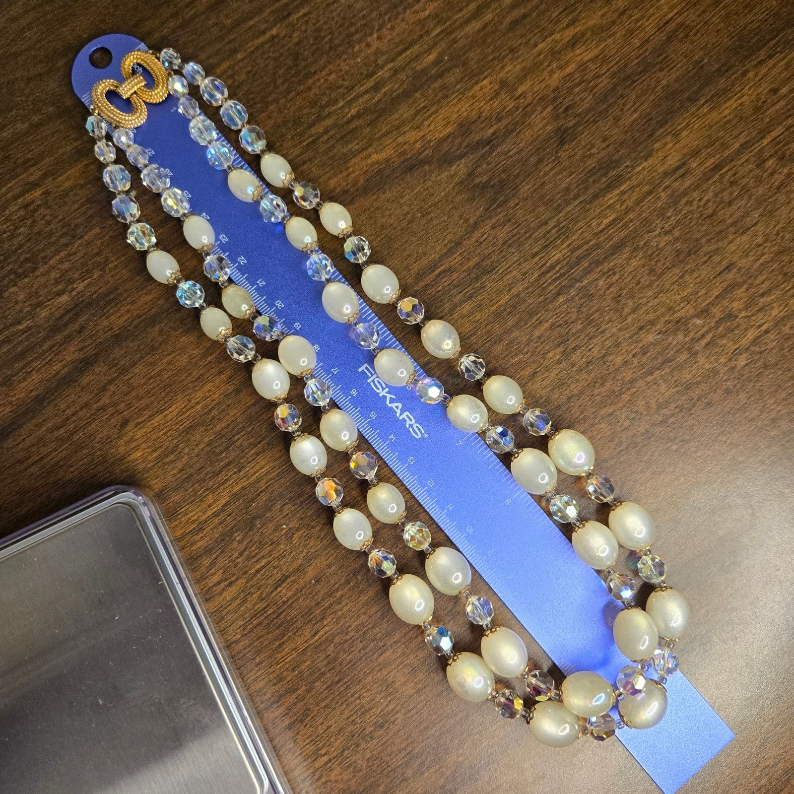 Marella Vintage Marvella Moonglow & Crystal Double Strand Necklace Size ONE SIZE - 7 Thumbnail