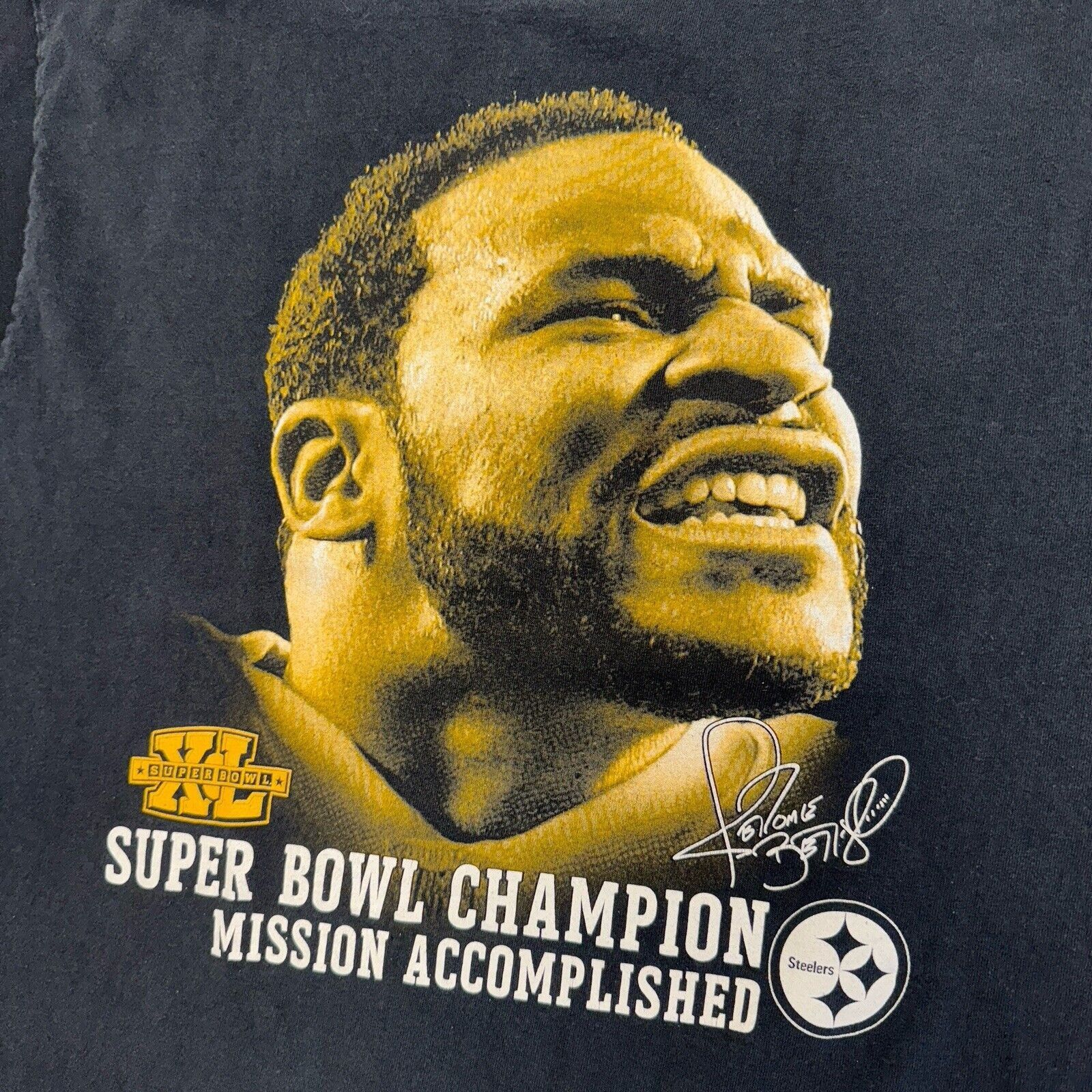 NFL Vintage Jerome Bettis Pittsburgh Steelers Super Bowl T Shirt Size US L / EU 52-54 / 3 - 4 Thumbnail