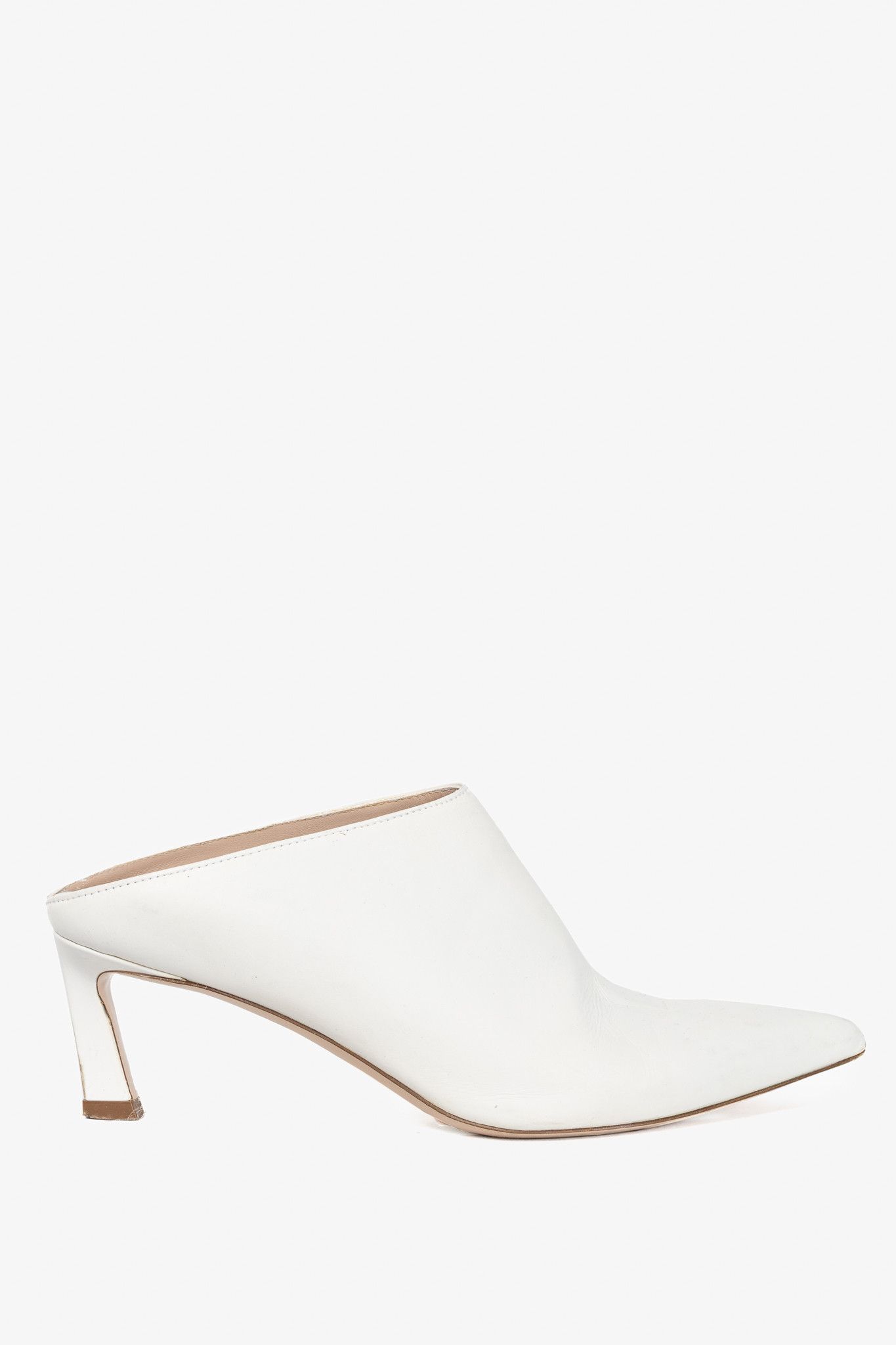 Stuart Weitzman Stuart Weitzman Mira Nero Leather Pointed-Toe Mules Size US 6 / IT 36 - 1 Thumbnail