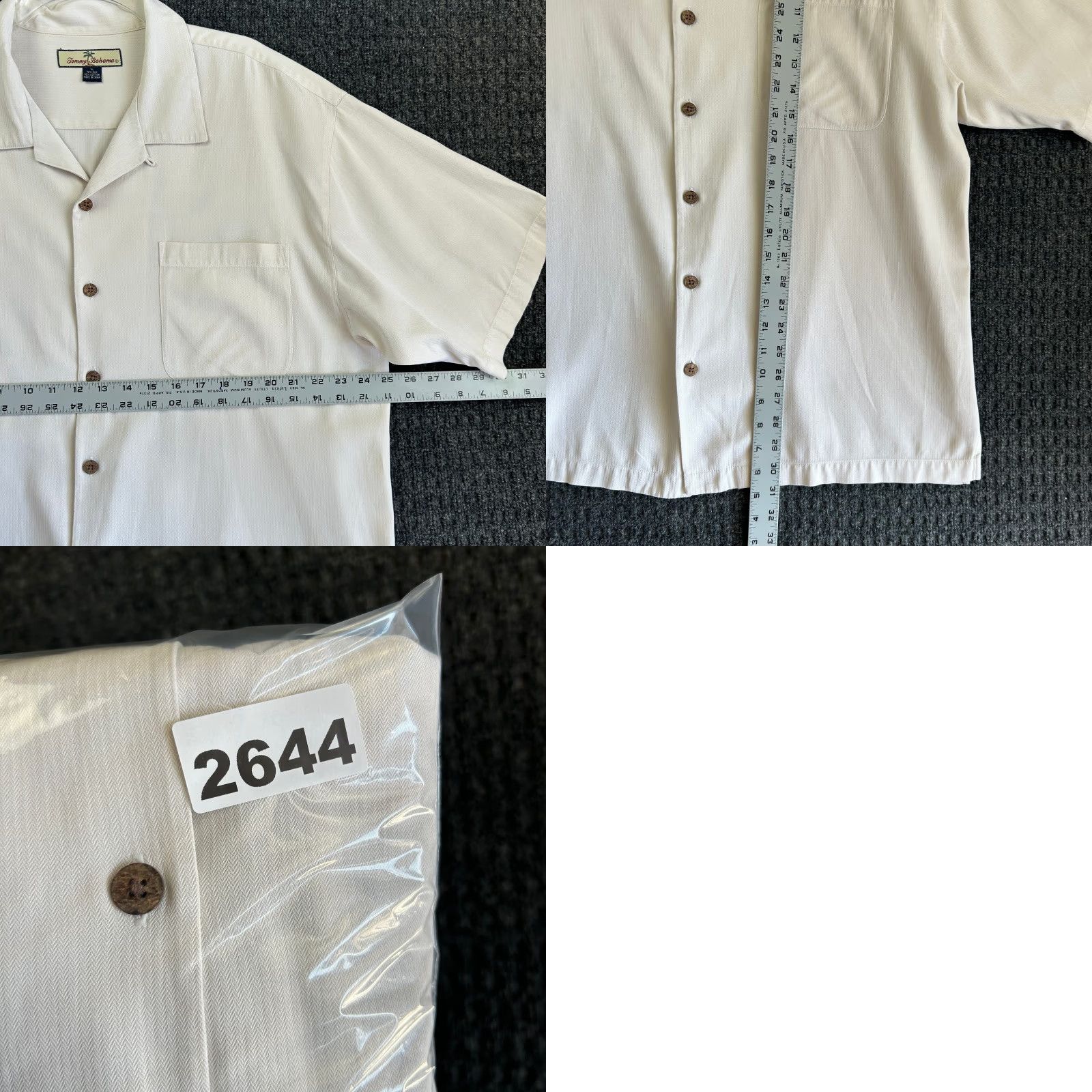 Tommy Bahama VINTAGE Tommy Bahama Silk Blend Shirt Camp XL Ivory Men XL Button-Up Collared Short Sleeve Travel Casual Graphic Print Tropical Hawaiian Music Size US XL / EU 56 / 4 - 8 Thumbnail