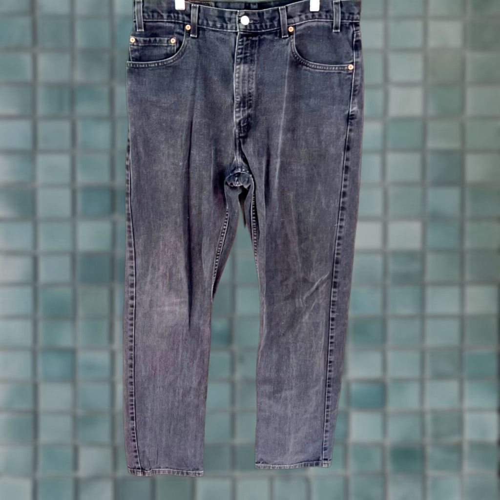 Levi's Levi 505 Mens Straight Leg Stretch Black Denim Jeans Size 36 X 34 Size US 36 / EU 52 - 1 Thumbnail
