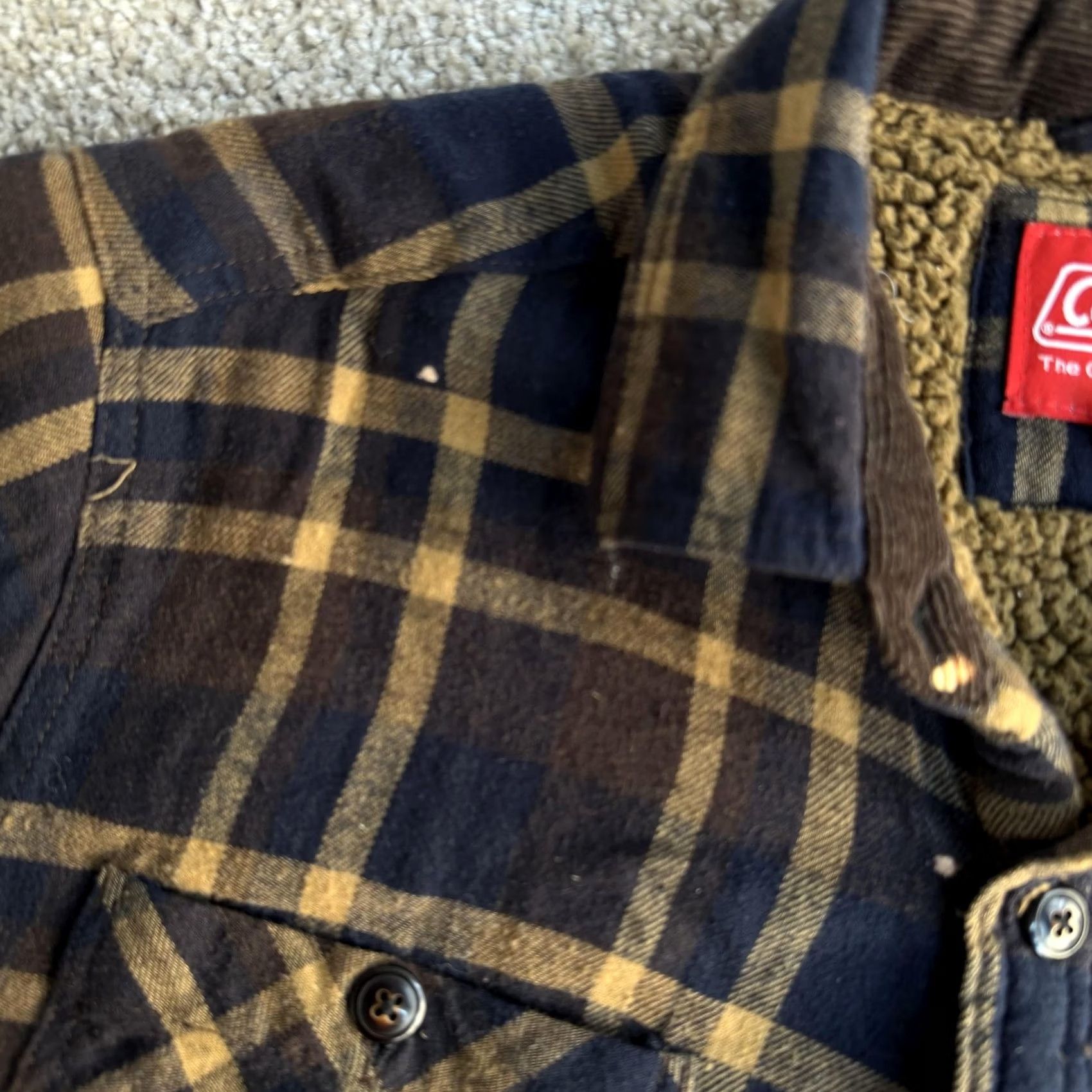 Vintage Coleman Shirt Jacket Mens M Blue Plaid Flannel Sherpa Lined Outdoor Hiking Casual Workwear Quilted Button Front Cuff Pockets Size US M / EU 48-50 / 2 - 3 Thumbnail