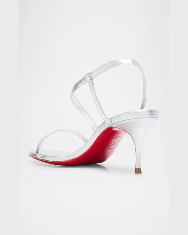 Christian Louboutin oc11z0126 Rosalie Kitten-Heel Sandals in Silver Size US 6 / IT 36 - 2 Thumbnail