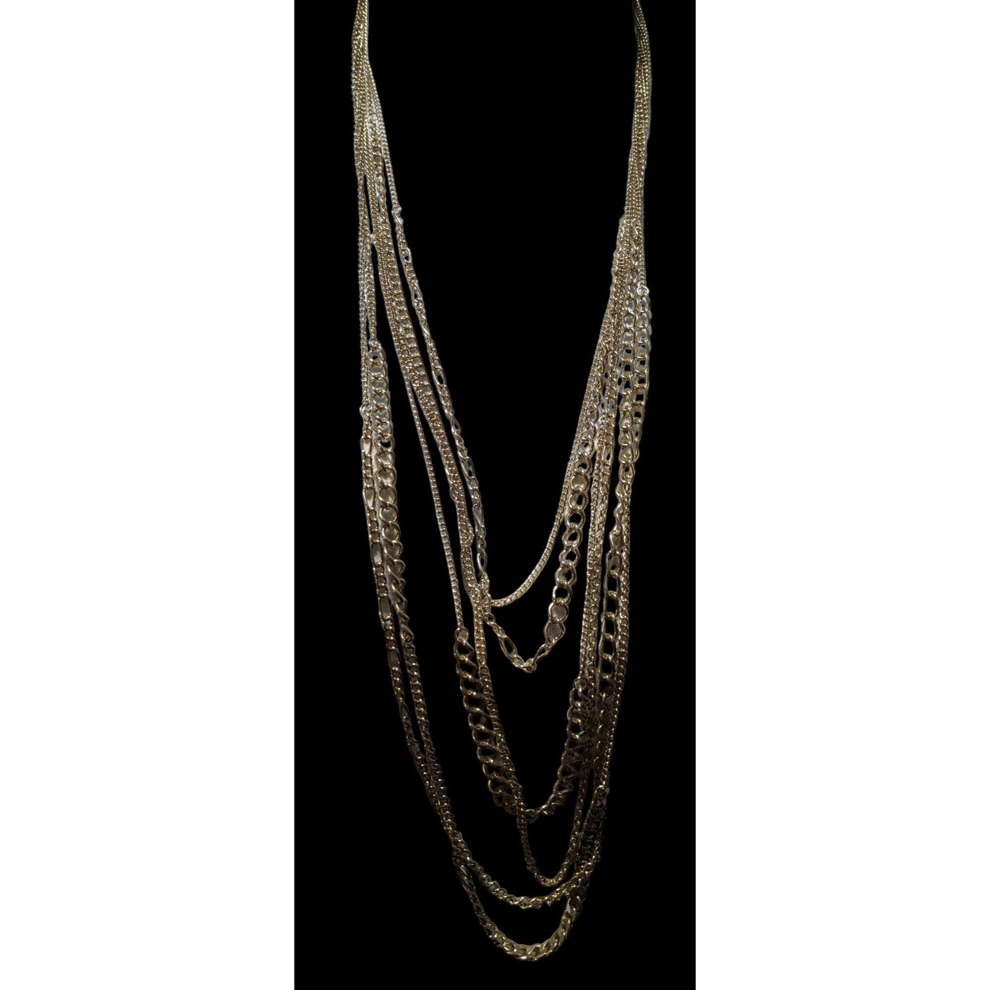 Other Y2K Glam Multilayer Gold Chain Necklace Size ONE SIZE - 1 Thumbnail