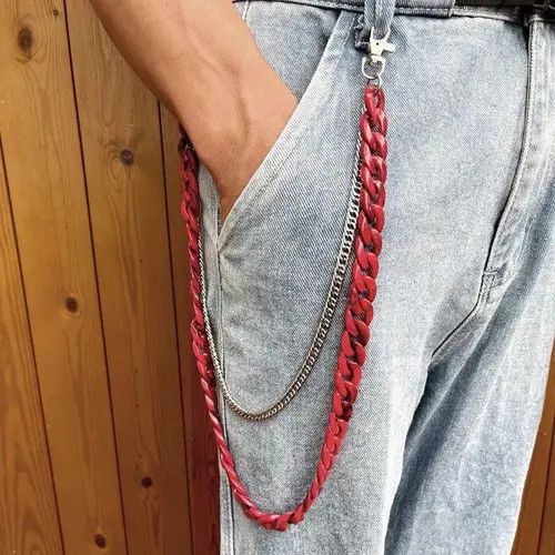 VIBE Red Stacked Double Chain Wallet Size ONE SIZE - 3 Thumbnail
