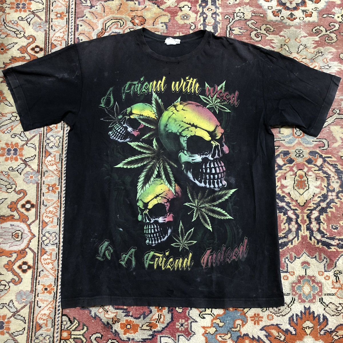Vintage Y2K Cholo Marihuana Skulls 💀 Size US XL / EU 56 / 4 - 1 Thumbnail