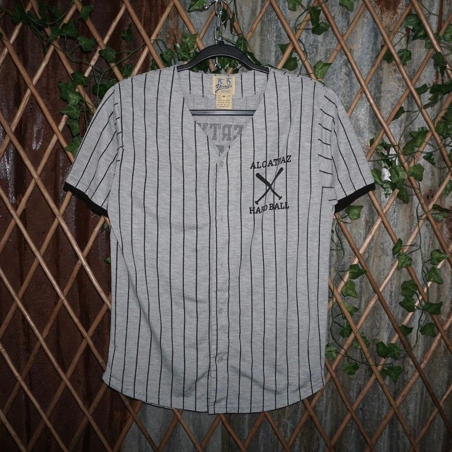 Vintage Medium - Vintage Y2K Alcatraz pinstripe 90s baseball jersey Size US M / EU 48-50 / 2 - 1 Thumbnail