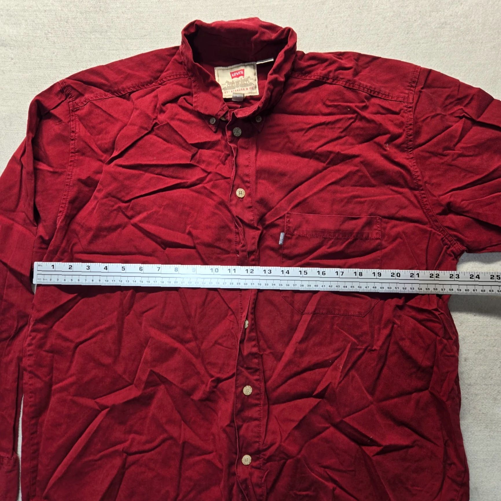 Levi's VINTAGE Levi's Shirt Denim Button-Up Red XL Men's Button-Down Casual Jeans Cowboy Rockabilly - Size US XL / EU 56 / 4 - 6 Thumbnail