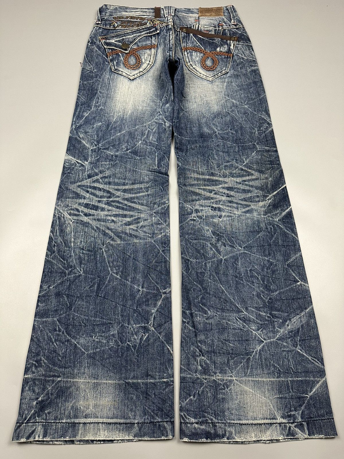 🔥Rare🔥Red Pepper Whiskered Baggy Flared Jeans