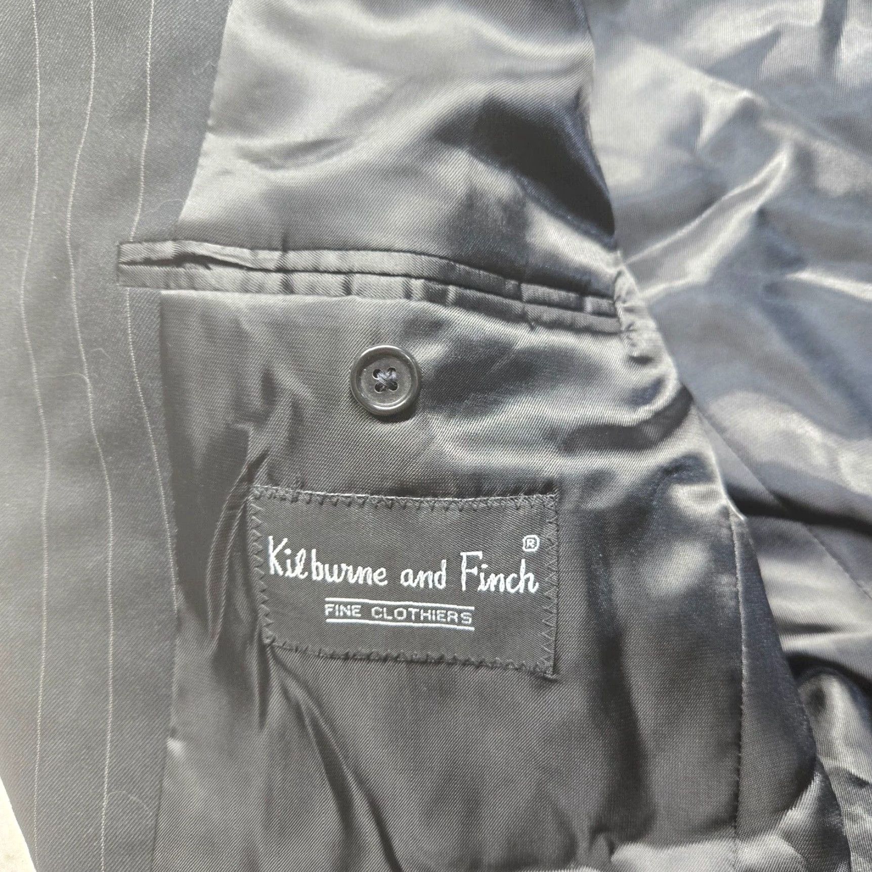Vintage VINTAGE Kilburne and Finch Blazer Jacket Coat SET 3 Piece Men’s Size 40R Black Business Formal Party Wedding Size 40R - 4 Thumbnail
