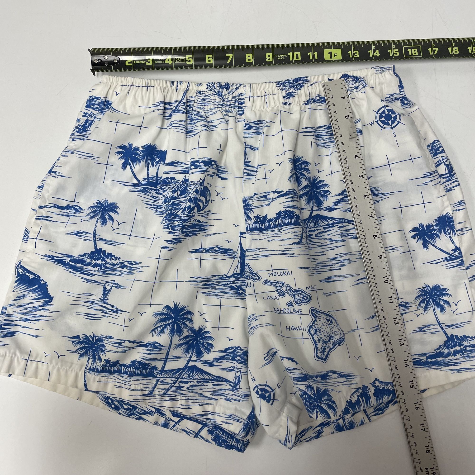 Other Vtg New Horizon HAWAIIAN TROPICAL Hawaii Islands Swim Trunks Size US 31 - 9 Thumbnail