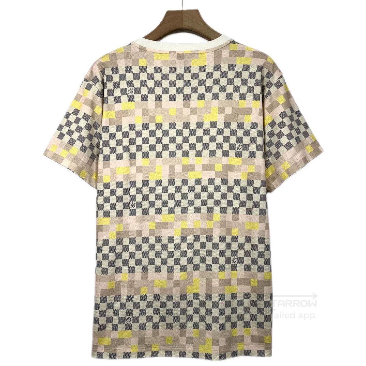 Louis Vuitton LV Multicolor Checkered Print Round Neck T-shirt. Size L / US 10 / IT 46 - 2 Thumbnail