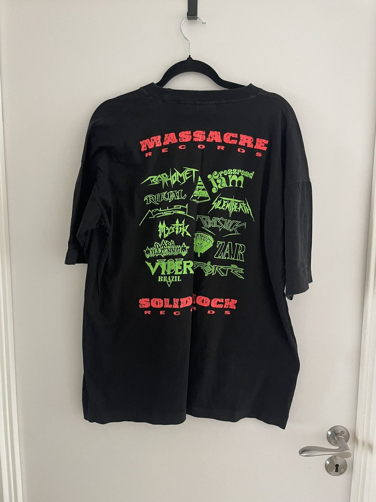 Band Tees 1990's Massacre records death metal Tshirt vintage tee Size US XL / EU 56 / 4 - 2 Thumbnail