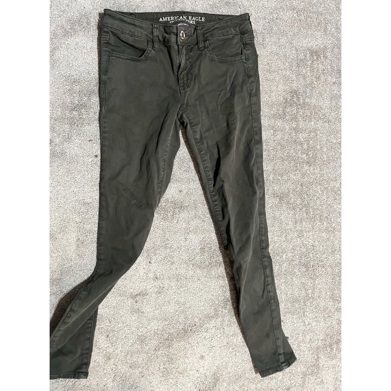 American Eagle Outfitters VINTAGE American Eagle Womens Jegging Pants Regular Size 4 Gray Solid Stretch Denim Authentic Size 27" / US 4 / IT 40 - 3 Thumbnail