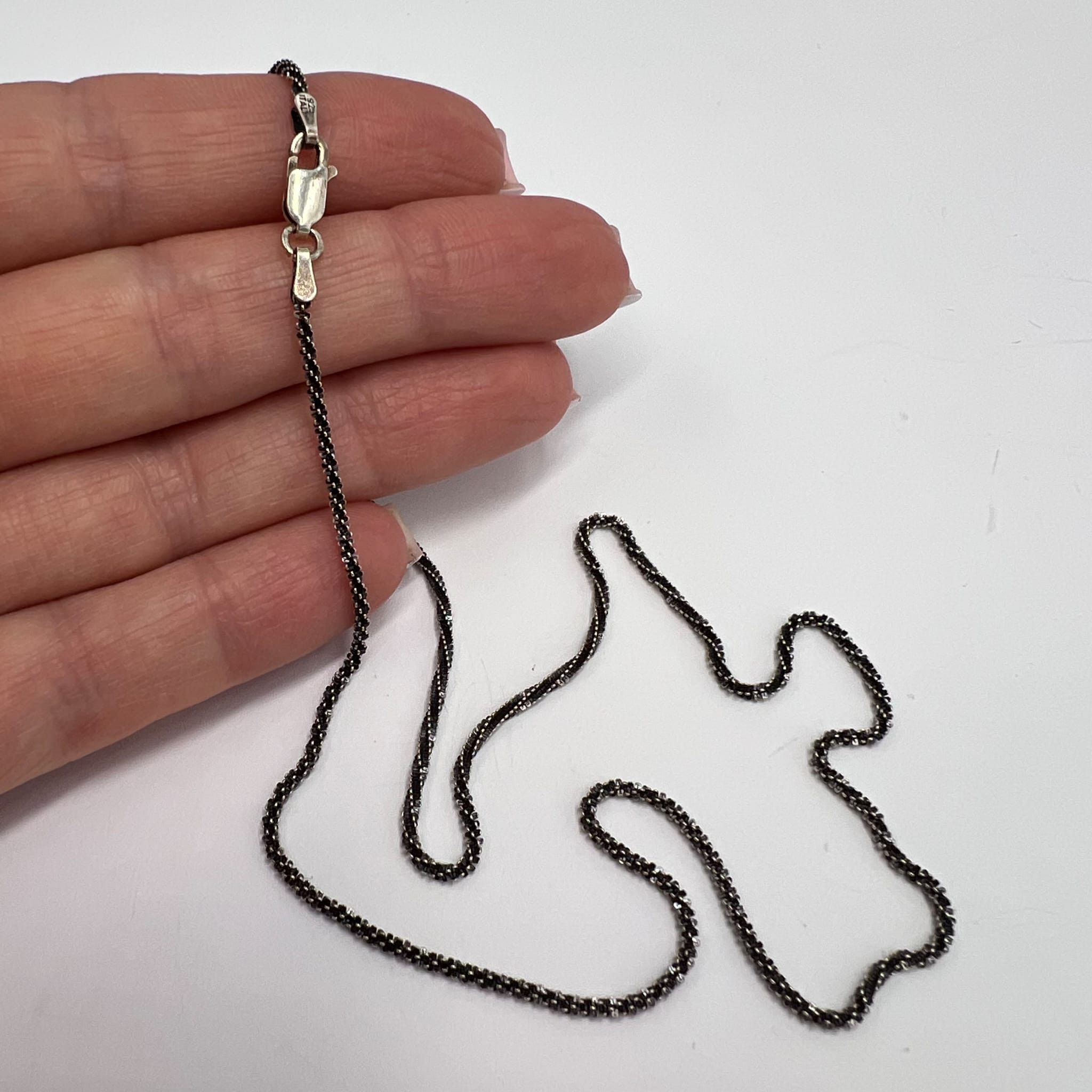Sterling Silver Vintage Italian 925 Sterling Silver Necklace Chian 3.4g Size ONE SIZE - 7 Thumbnail