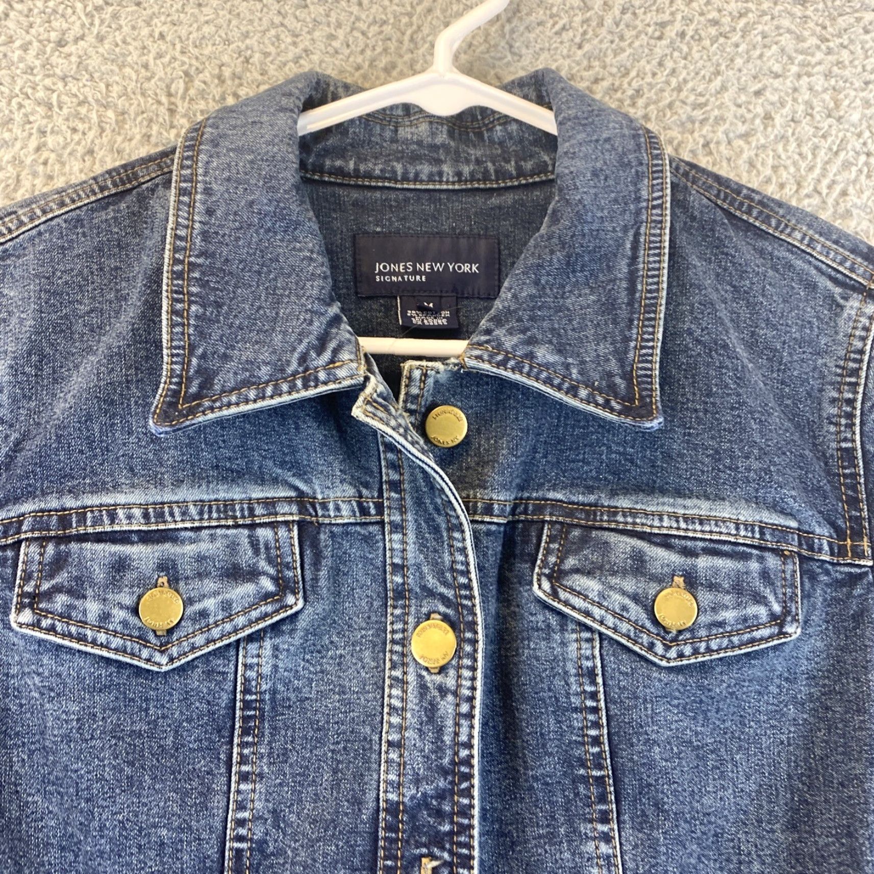 Jones New York VINTAGE Jones New York Jeans Jacket Women Medium Blue Long Sleeve Denim Coat Women's Clothing Size M / US 6-8 / IT 42-44 - 3 Thumbnail