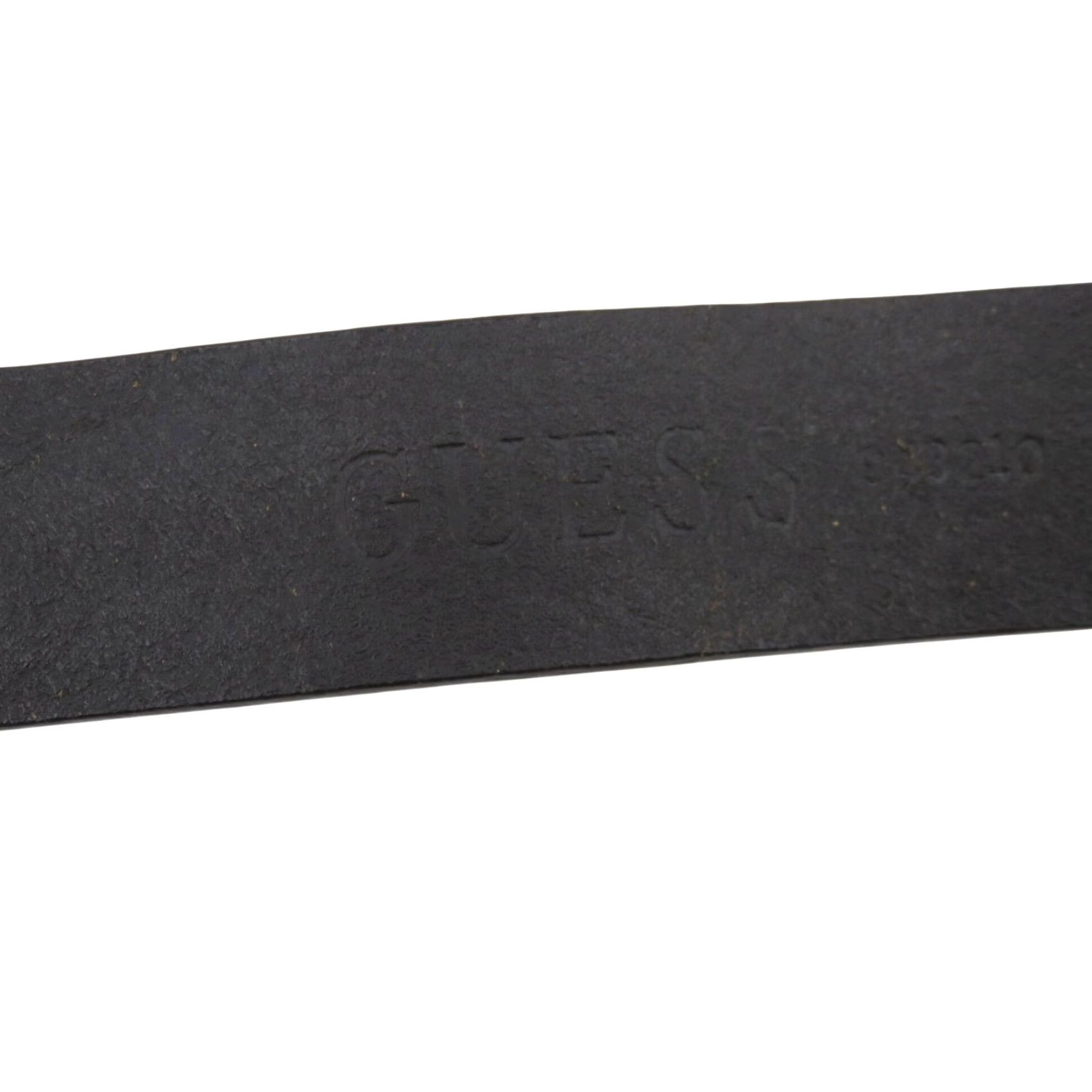 Guess GUESS Belt Men Medium Genuine Leather Gunmetal Rhinestone Bling Buckle Black Belt Size ONE SIZE - 3 Thumbnail