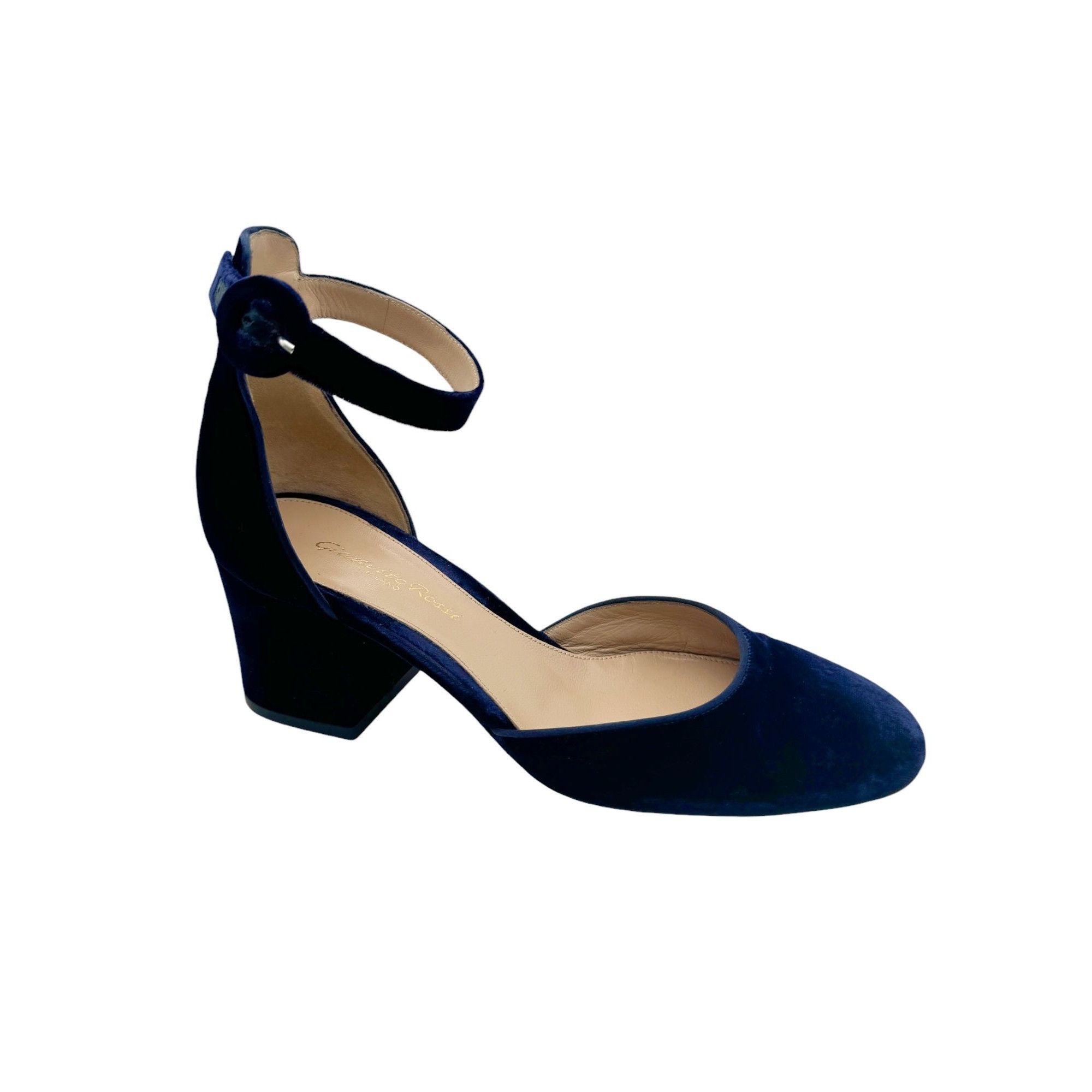 Gianvito Rossi Gianvito Rossi Velvet Block-Heel Mary Jane Pumps Size US 7.5 / IT 37.5 - 1 Thumbnail
