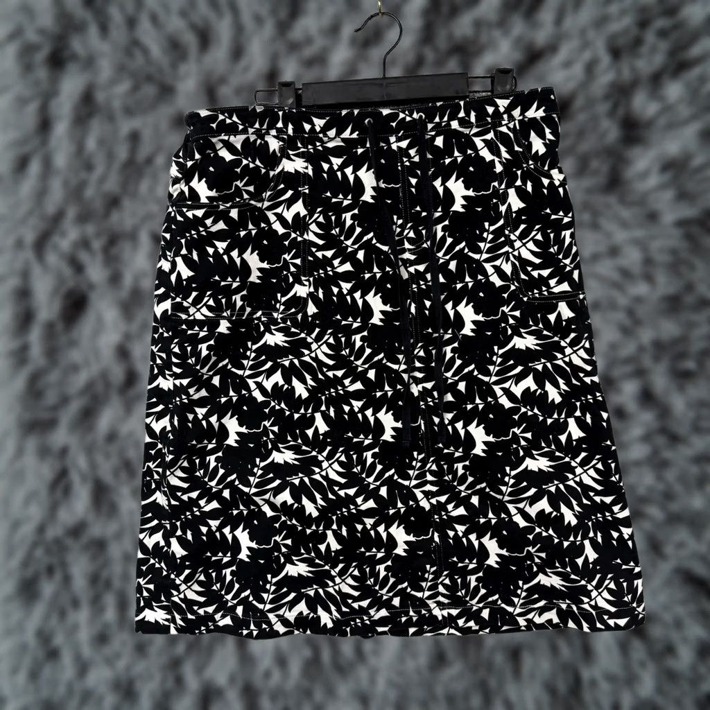 Denim & Co. Denim & Co. Skirt Pencil 1X Plus Size Black White Floral Midi Elastic Waist Pockets Bohemian Gothic Coastal Spring Summer Womens Size 40" / US 18 - 1 Thumbnail