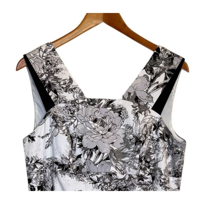 Adrianna Papell Adrianna Papell Dress Women 14 Black Midi Floral Plus Size Size XL / US 12-14 / IT 48-50 - 2 Thumbnail