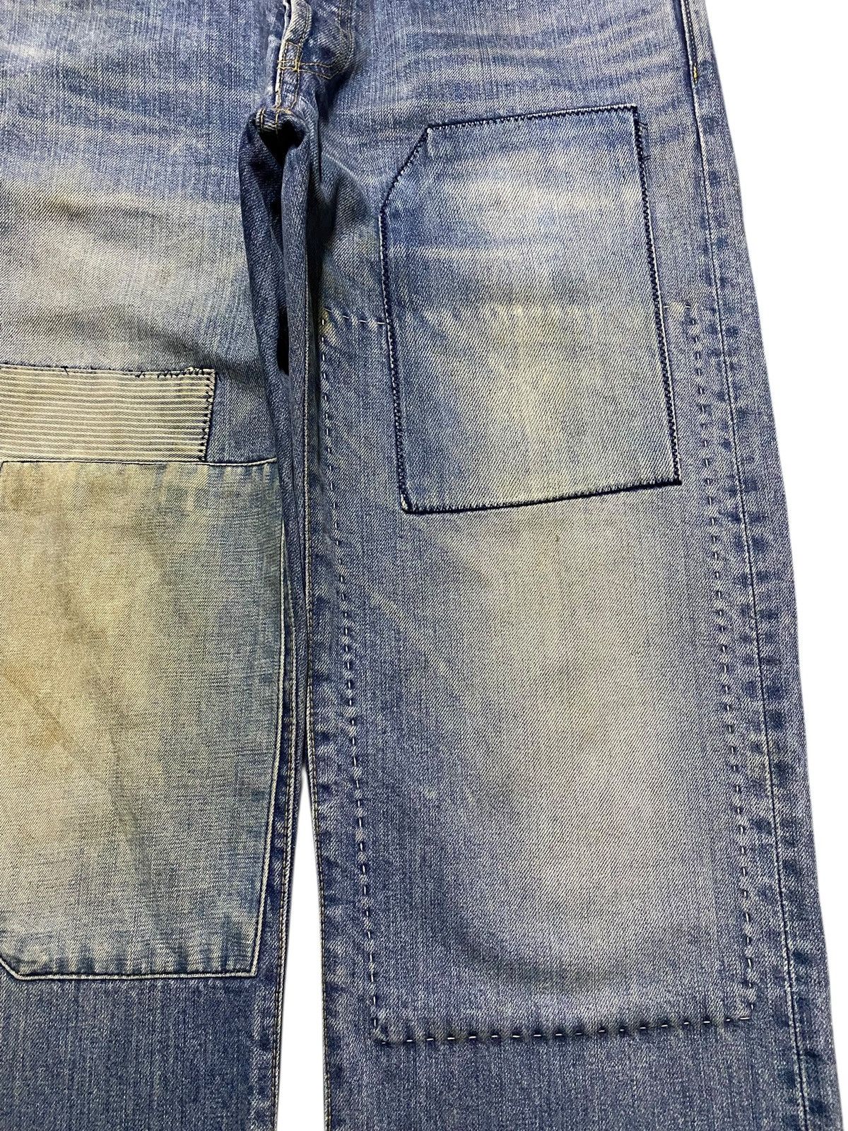 GOA Vintage Japanese Brand Gowest Rare Denim Pacthes Baggy Jeans Size US 33 - 8 Thumbnail