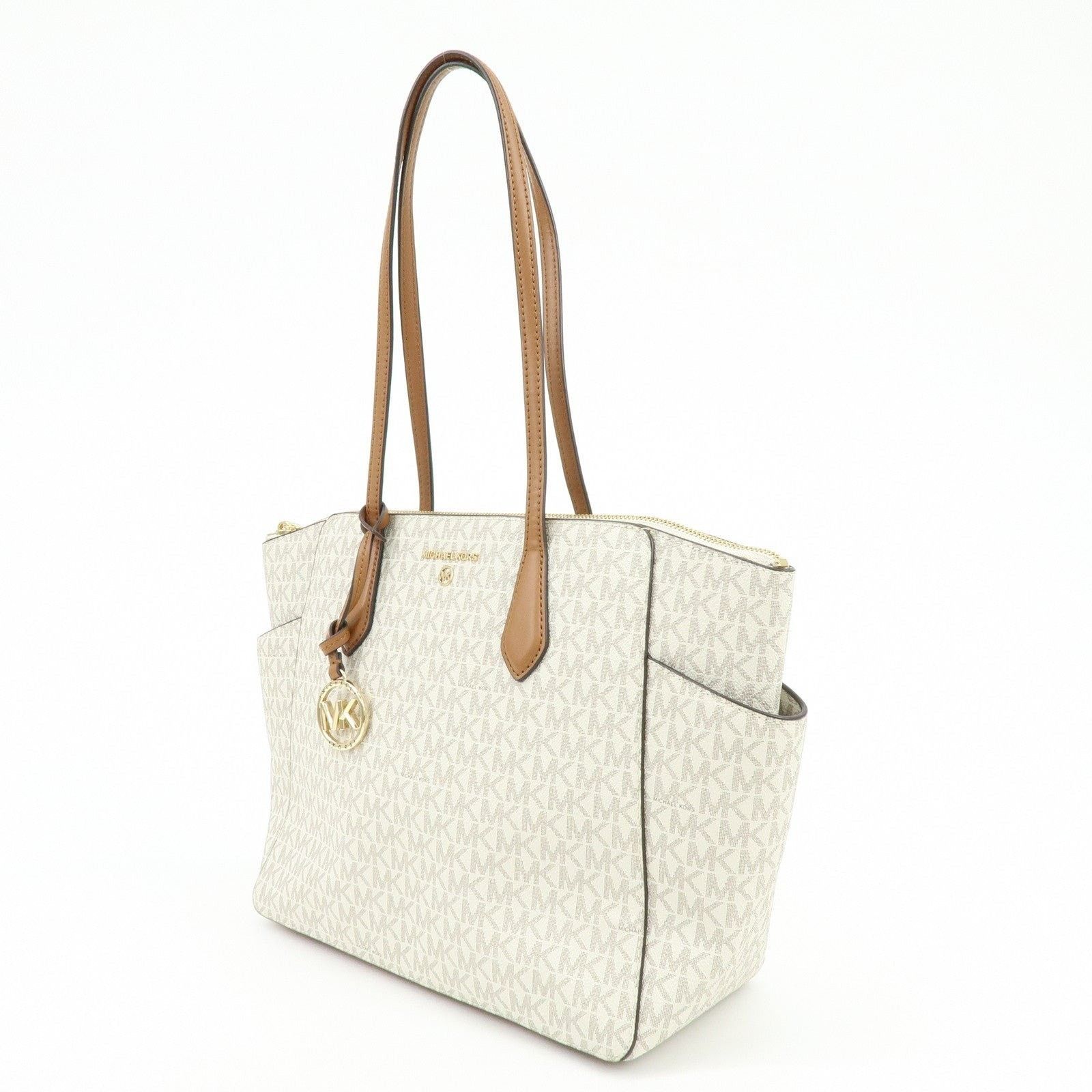Michael Kors Michael Kors MK Signature Coated Canvas Shoulder Bag White Size ONE SIZE - 3 Thumbnail