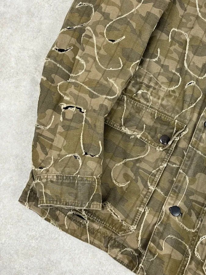 Diesel 2010 Diesel Khaki Jacket Nylon Laser Cut Distressed Size L Size US L / EU 52-54 / 3 - 10 Thumbnail
