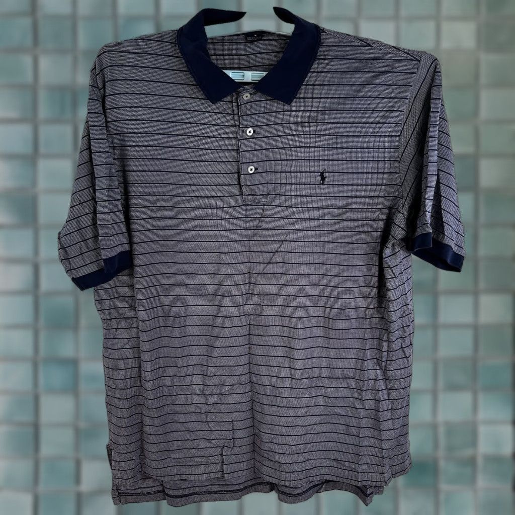 Ralph Lauren Ralph Lauren Polo Golf Shirt Mens XL Blue Striped Cotton Short Sleeve Size US XL / EU 56 / 4 - 1 Thumbnail
