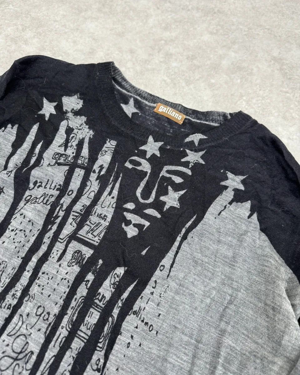 John Galliano 2010s John Galliano Black & Grey Abstract USA Sweater Size US M / EU 48-50 / 2 - 3 Thumbnail