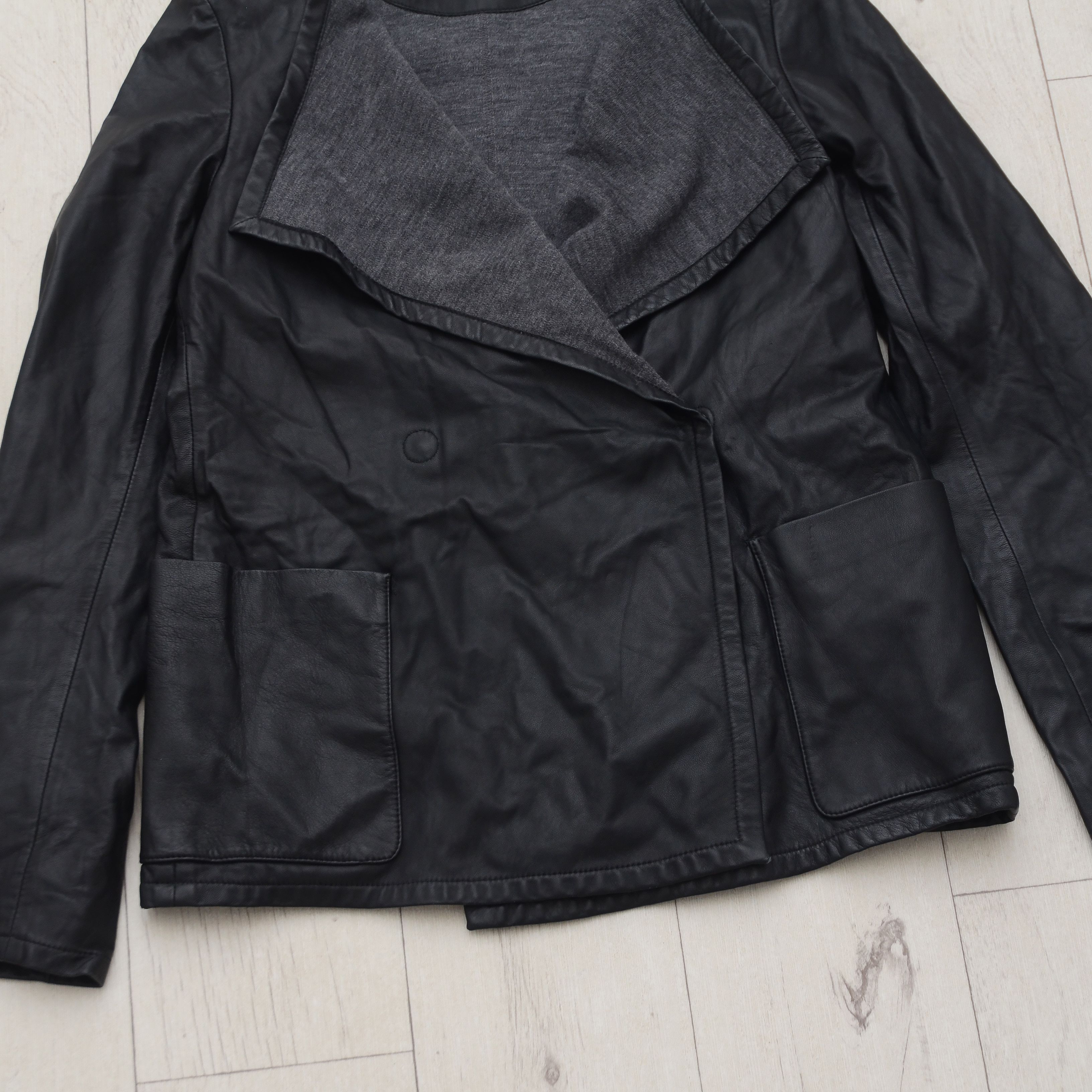 Akris AKRIS Punto Black Leather Jacket 100% Lamb Nappa Wool Lining Size S / US 4 / IT 40 - 6 Thumbnail