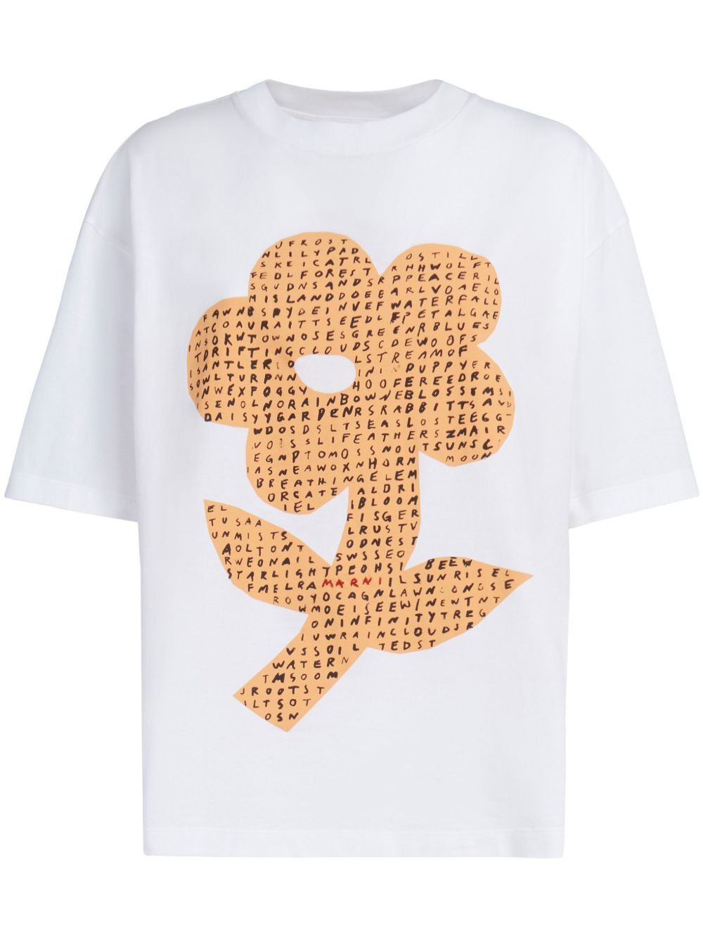Marni o1w1db10125 Floral Print Cotton T-Shirt in White Size S / US 4 / IT 40 - 1 Thumbnail