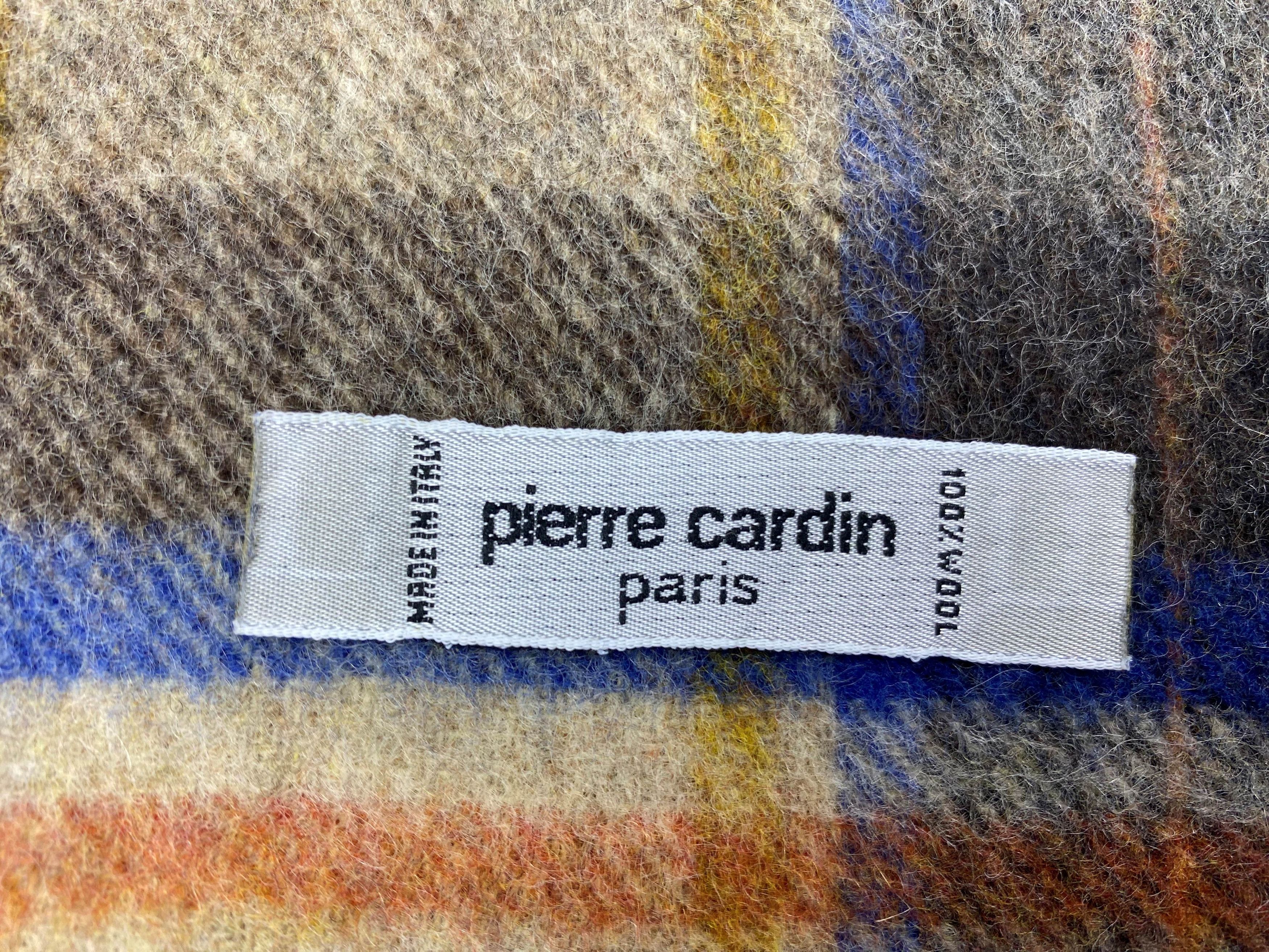 Pierre Cardin × Vintage Pierre Cardin Paris Pure Wool Checkered Vintage Scarf Size ONE SIZE - 9 Thumbnail
