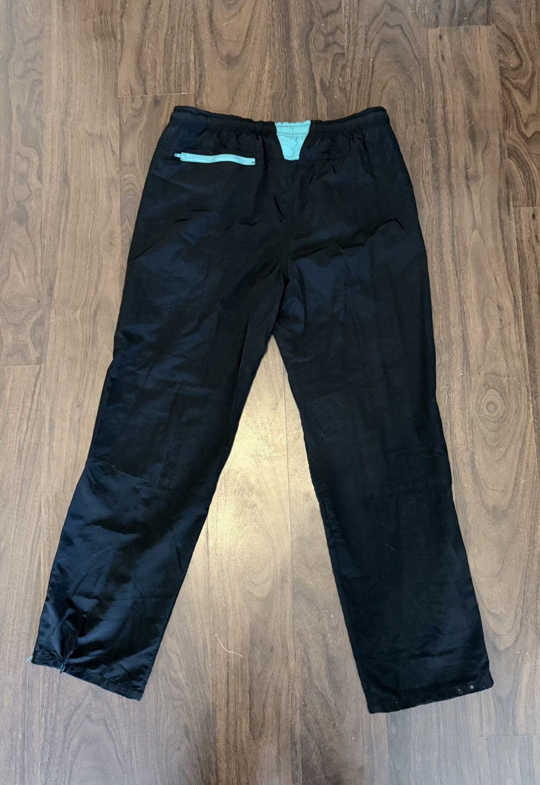Nike Vintage 90s Nike Cross Baggy Black & Teal Blue Track Pants Size US 38 / EU 54 - 2 Thumbnail