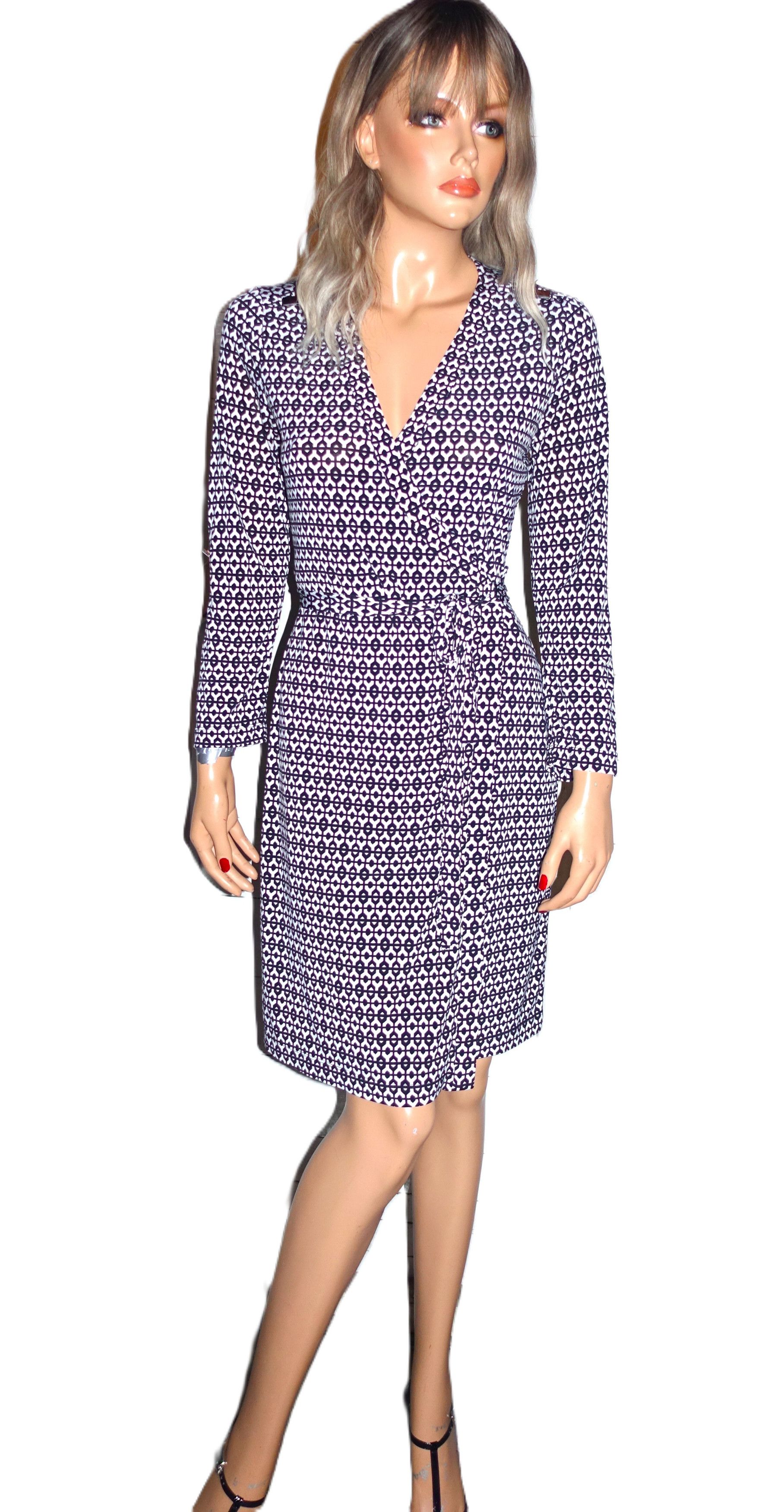 Calvin Klein Calvin Klein Black White Wrap Dress S Size S / US 4 / IT 40 - 3 Thumbnail