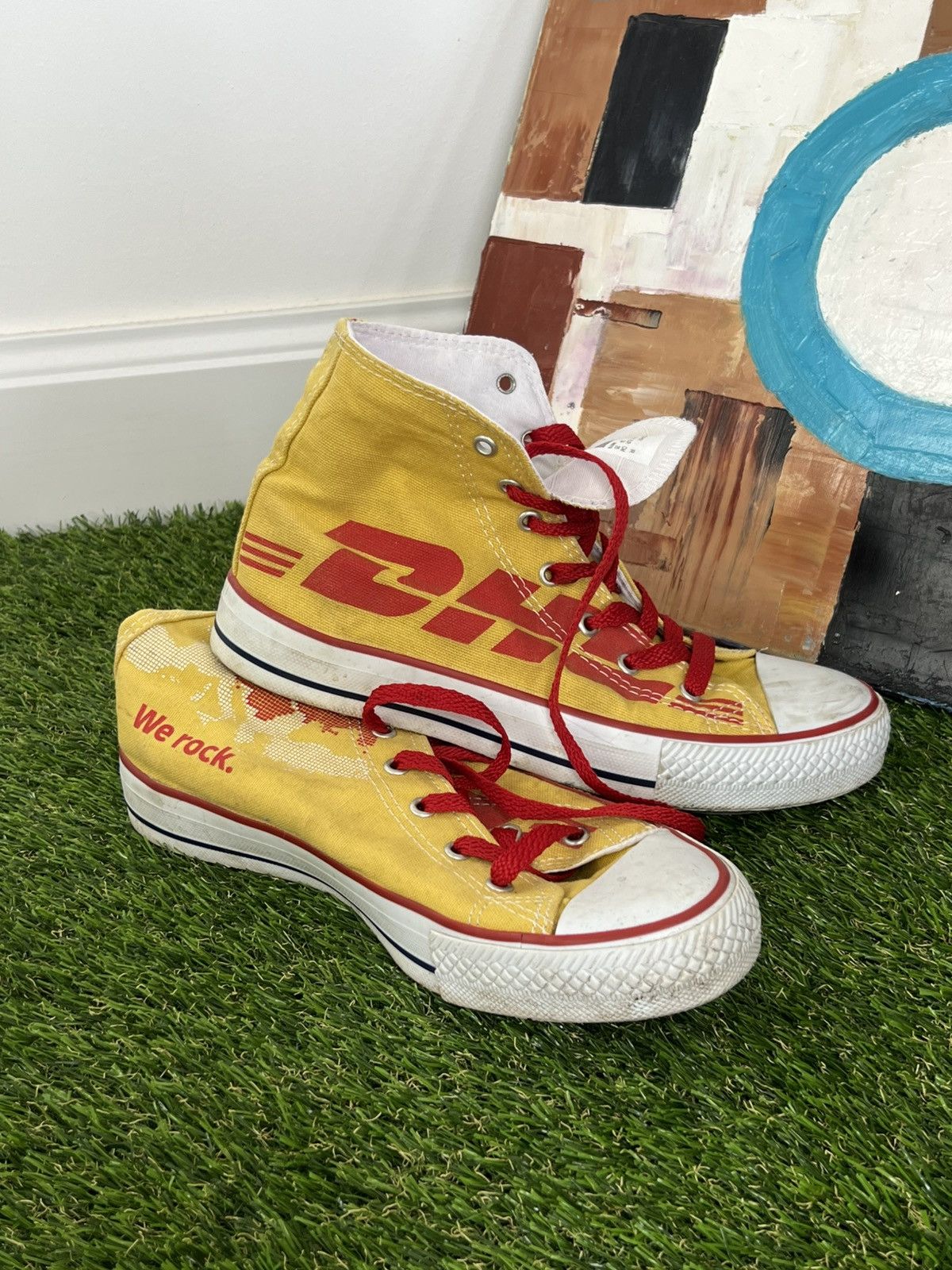DHL Y2k Dhl Converse Sneakers Shoes Printed Y2k Hype Streetwear Size US 6 / EU 39 - 1 Thumbnail