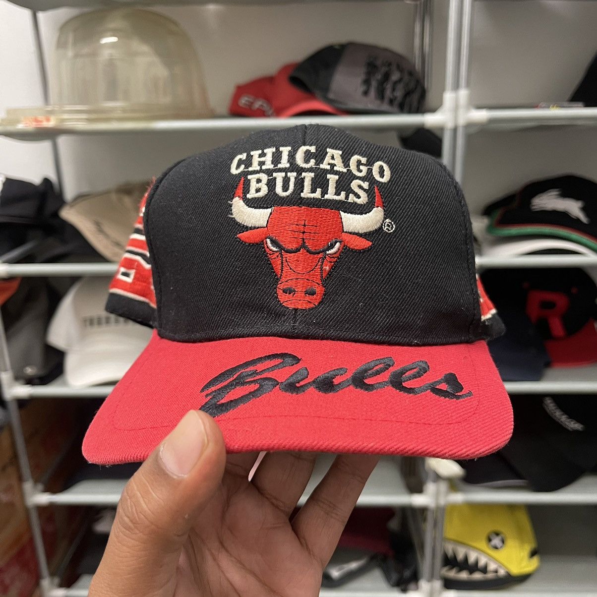 Chicago Bulls high quality Sports Specialties Brim Script.