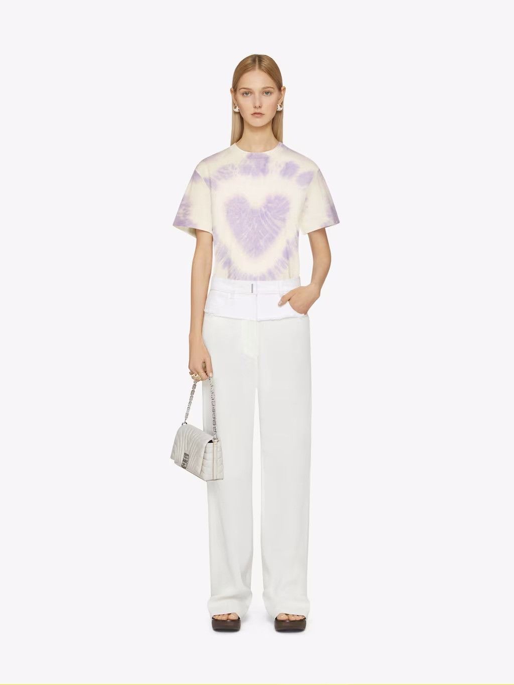 Givenchy Pink Heart Tie Dye Embroidered Logo T-Shirt Size US XXS / EU 40 - 2 Thumbnail